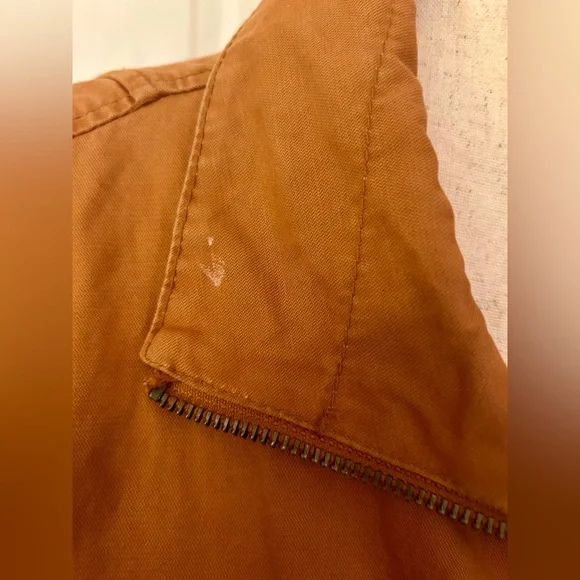 Old Navy Woman’s Orange Sz M 100% Cotton Utility Jacket W/ Waist Drawstring - Picture 5 of 16